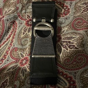 Black and Silver Wide Belt